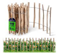 KADAX Cloture a Piquets en Bois de Noisetier pour Jardin, Ganivelle Naturelle et Durable pour Delimitation de l'Espace Exterieur (7-9 cm, 60 x 500 cm)