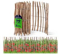 KADAX Cloture a Piquets en Bois de Noisetier pour Jardin, Ganivelle Naturelle et Durable pour Delimitation de l'Espace Exterieur (4-6 cm, 90 x 500 cm)