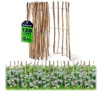 KADAX Cloture a Piquets en Bois de Noisetier pour Jardin, Ganivelle Naturelle et Durable pour Delimitation de l'Espace Exterieur (7-9 cm, 120 x 500 cm)