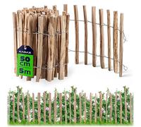 KADAX Cloture a Piquets en Bois de Noisetier pour Jardin, Ganivelle Naturelle et Durable pour Delimitation de l'Espace Exterieur (4-6 cm, 50 x 500 cm)