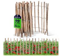 KADAX Cloture a Piquets en Bois de Noisetier pour Jardin, Ganivelle Naturelle et Durable pour Delimitation de l'Espace Exterieur (7-9 cm, 80 x 500 cm)