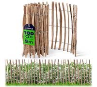 KADAX Cloture a Piquets en Bois de Noisetier pour Jardin, Ganivelle Naturelle et Durable pour Delimitation de l'Espace Exterieur (4-6 cm, 100 x 500 cm)