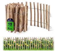 KADAX Cloture a Piquets en Bois de Noisetier pour Jardin, Ganivelle Naturelle et Durable pour Delimitation de l'Espace Exterieur (4-6 cm, 60 x 500 cm)