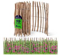 KADAX Cloture a Piquets en Bois de Noisetier pour Jardin, Ganivelle Naturelle et Durable pour Delimitation de l'Espace Exterieur (4-6 cm, 80 x 500 cm)