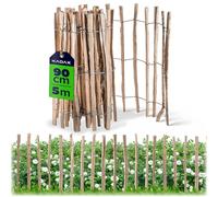 KADAX Cloture a Piquets en Bois de Noisetier pour Jardin, Ganivelle Naturelle et Durable pour Delimitation de l'Espace Exterieur (7-9 cm, 90 x 500 cm)