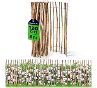 KADAX Cloture a Piquets en Bois de Noisetier pour Jardin, Ganivelle Naturelle et Durable pour Delimitation de l'Espace Exterieur (4-6 cm, 120 x 500 cm)