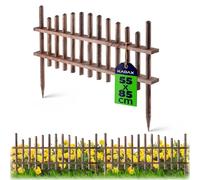 KADAX Clôture de jardin, élément de clôture en bois de pin naturel, bordure de parterre en bois imprégné, clôture en lattis résistante aux intempéries, bordure de parterre pour jardin (35 x 85 cm)