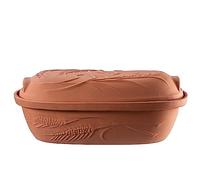 KADAX Cocotte en argile avec couvercle pour micro-ondes et four, cuiseur vapeur en matériaux naturels, plat à gratin pour une cuisson sans graisse, cocotte (ovale, 4,5 l), K8756