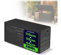 KADAX Coffre de Jardin 280 L - Boîte de Rangement en Plastique pour Coussins, Jouets pour Enfants et Coussins de siège, pour Jardin et terrasse (Anthracite)