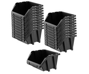 KADAX Coffret d'atelier, petite boîte de tri en plastique PP, boîte de stockage transparente disponible en différentes tailles et couleurs, boîtes de rangement pour mur d'outils (Noir, lot de 20