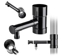 KADAX Collecteur de pluie 90mm, collecteur d'eau de pluie pour gouttière, voleur de pluie avec valve intégrée, collecteur d'eau en plastique de haute qualité, voleur d'eau (Noir)