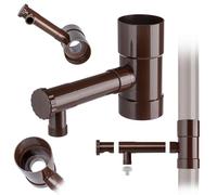 KADAX Collecteur d'eau de pluie 80 mm pour tuyau de descente, voleur de pluie avec valve intégrée, collecteur d'eau en plastique de qualité supérieure, voleur d'eau (marron)