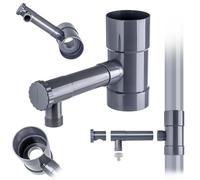 KADAX Collecteur d'eau de pluie avec valve 80 mm Gris