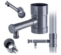 KADAX Collecteur d'eau de pluie avec vanne 100mm - GZ 1 gris IBCLZ1-100