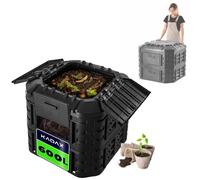 KADAX Composteur de Jardin 600L, Grand Bac à Compost pour Une Gestion Écologique et Efficace des Déchets Organiques en Espace Extérieur (Noir)