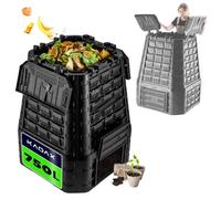 KADAX Composteur Jardin Plastique | composteur dechets Jardin | bac Compost Stable | Resistant UV | biodechets Recyclage