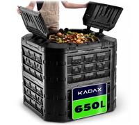 KADAX Composteur modulaire pour déchets de jardin, composteur de jardin en plastique, noir, 650L