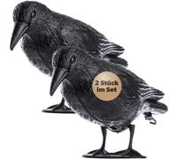 KADAX Corbeau Noir en Plastique, Épouvantail Efficace pour Repousser Les Oiseaux et Préserver Le Jardin, Le Balcon et la Maison Contre Les Pigeons (Lot de 2)
