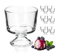 KADAX Coupes à Glace de 280 ml Coupes à Dessert en Verre Transparent pour Servir des Glaces Sorbets et Puddings (Lot de 12)