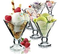 KADAX Coupes à Glace en Verre, Verres à Pied pour le Service Élégant des Crèmes Glacées, Sorbets, Puddings, Parfaits et Autres Délices Dessert (Lot de 6, 200ml)