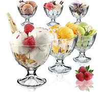 KADAX Coupes à Glace en Verre, Verres à Pied pour Le Service Élégant des Crèmes Glacées, Sorbets, Puddings, Parfaits et Autres Délices Dessert (Lot de 6, 300ml)