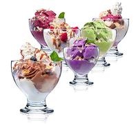 KADAX Coupes à Glace en Verre, Verres à Pied pour le Service Élégant des Crèmes Glacées, Sorbets, Puddings, Parfaits et Autres Délices Dessert (Lot de 6, 450ml)