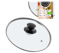 KADAX couvercle casserole en verre 24 cm - poignée noire brillante avec trou vapeur - pour la cuisson quotidienne sur casseroles et poêles - cuisson visible sans soulever le couvercle
