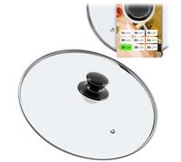 KADAX Couvercle Casserole en Verre 26 cm - poignée Noire Brillante - pour Cuisson Quotidienne sur casseroles et poêles - Trou Vapeur pour Limiter Les débordements sans soulever Le Couvercle