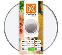 KADAX Couvercle Casserole en Verre 28 cm - Beige avec poignée en Silicone - pour Cuisson Quotidienne sur casseroles et poêles - Trou Vapeur pour Limiter Les débordements et Cuisson Visible sans Soule