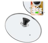 KADAX Couvercle Casserole en Verre 28 cm - poignée Noir Mat - pour Cuisson Quotidienne sur casseroles et poêles - Trou Vapeur pour Limiter Les débordements et Cuisson Visible sans soulever