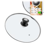 KADAX couvercle casserole en verre Ø30 cm - poignée noir et argent - pour cuisson quotidienne sur casseroles et poêles - trou vapeur pour limiter les débordements sans soulever le couvercle