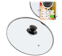 KADAX couvercle casserole en verre 30 cm - poignée noire brillante - pour cuisson quotidienne sur casseroles et poêles - trou vapeur pour limiter les débordements sans soulever le couvercle