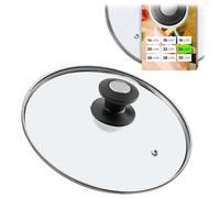 KADAX Couvercle de casserole, couvercle universel en verre avec poignée noire et argent, couvercle résistant à la chaleur, disponible en différentes tailles, couvercle de poêle, couvercle (24 cm)