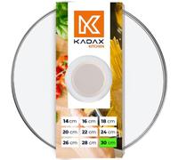 KADAX Couvercle en Verre Ø 30 cm, Beige, avec poignée en Silicone et Trou Vapeur intégré, pour casseroles et poêles, pour Une Cuisson Plus maîtrisée au Quotidien