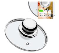 KADAX Couvercle en Verre avec Poignée en Acier, Accessoire Culinaire pour Sublimer vos Casseroles, Marmites et Poêles lors de la Cuisson (14 cm)
