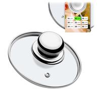KADAX Couvercle en verre, couvercle de casserole Ø16 cm, résistant à la chaleur, avec trou vapeur et poignée en acier, couvercle universel pour casseroles et poêles, visibilité claire, fermeture herm