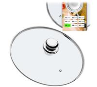 KADAX Couvercle en verre, couvercle de casserole Ø26 cm, résistant à la chaleur, avec évent vapeur et poignée en acier, couvercle universel pour casseroles et poêles, visibilité claire, fermeture her
