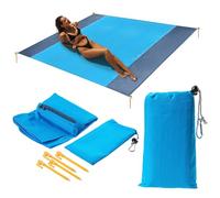 KADAX Couverture de pique-nique, 200 x 210 cm, couverture de plage en polyester, imperméable, avec piquets et mousquetons, idéale pour la randonnée (200 x 210 cm)