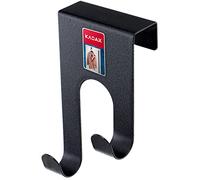 KADAX Crochet de porte en acier, support pour porte, patère de porte, patère sans perçage, crochet de suspension, de porte, de douche, pour porte de placard (1, noir)