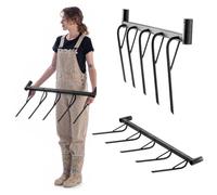 KADAX Cultivateur à main à 5 dents pour l'ameublissement du sol et le travail du jardin Broadfork pour l'aération du sol, câble à double herbe (sans manche)