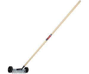 KADAX Cultivateur à Roues, Cultivateur avec Tête en Acier Griffe de Jardin pelouse, Scarificateur et Aérateur de pelouse, Scarificateur Manuel