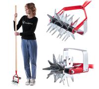 KADAX Cultivateur "Berget", fraise de jardin, scarificateur pour jardin avec manche en bois, 13 cm