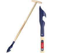 KADAX Désherbeur avec Manche en Bois - Désherbeur en Métal - Avec Tête Spirale - Désherbeur pour Enlever Les Mauvaises Herbes (L:116cm, Bleu)