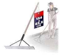 KADAX Distributeur de béton en aluminium, 62,5 x 9 x 154 cm, distributeur de goudron profilé, lames de béton triple entretoise, pelle à béton (avec manche)