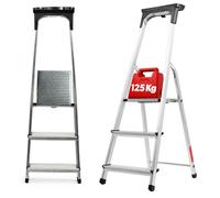 KADAX échelle alu, escabeau "Vulvik" jusqu'à 125 kg, échelle d'escalier, échelle de sécurité alu, 3 marches