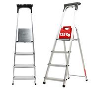 KADAX échelle alu, escabeau "Vulvik" jusqu'à 125 kg, échelle d'escalier, échelle de sécurité alu, 4 marches