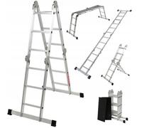 KADAX Échelle Aluminium Multifonction Articulée 4x3 Forte + Plateforme 150kg