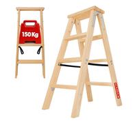 KADAX Echelle de peintre en bois, télescopique, 2x4 marches, pliable, double face