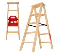 KADAX Echelle de peintre en bois, télescopique, 2x5 marches, pliable, double face