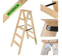 KADAX Echelle de peintre en bois, télescopique, 2x5 marches, pliable, double face